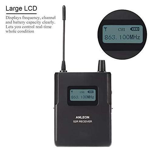  [아마존베스트]Denash 863-865 MHz Stage Monitor Receiver 1/4 Wavelength Clear Sound For ANLEON S2 Wireless In-Ear Stage Monitor System LCD Frequency