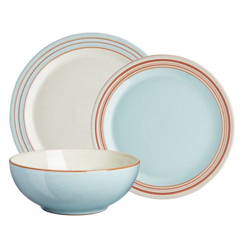 덴비 Sagaform Denby Heritage Pavilion 12-Piece Dinnerware Set in Blue