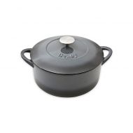 Denby Halo 4.2 qt. Round Cast Iron Covered Casserole in Grey