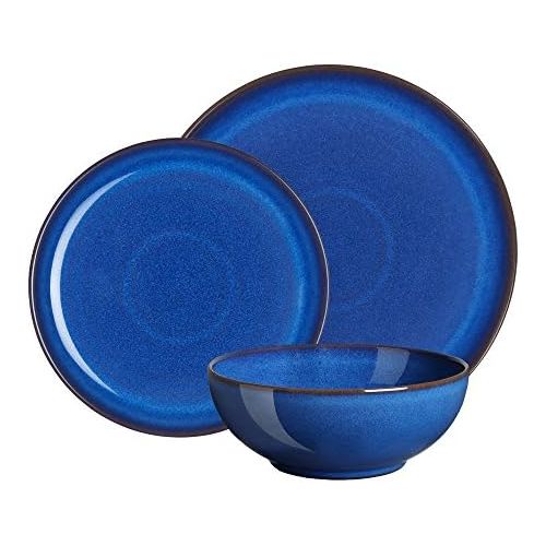 덴비 Denby Imperial Fruehstuecks-Geschirr, Blau, 12-teiliges Set