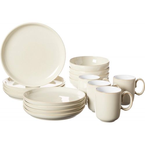 덴비 Denby LIN-16PCB Linen Kitchen Collection 16 Piece Set, Cream, Medium