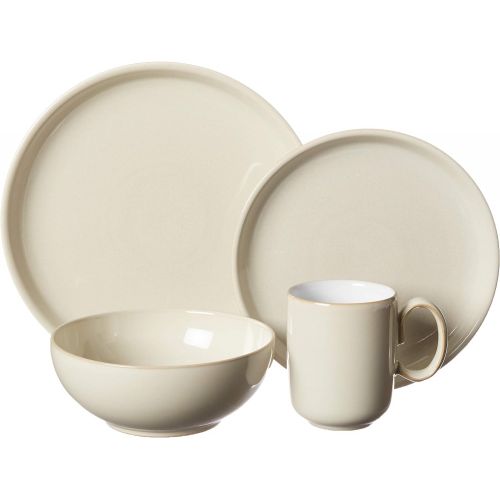 덴비 Denby LIN-16PCB Linen Kitchen Collection 16 Piece Set, Cream, Medium