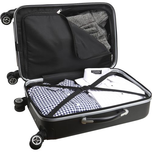  Denco Countries of World Soccer Carry-On Hardcase Luggage Spinner, Black