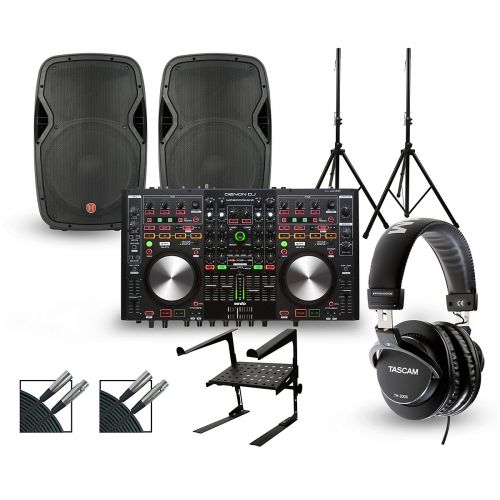  Denon},description:Built around the rugged and powerful Denon MC6000MK2 DJ controller and two Harbinger V1015 15-inch active speakers, this DJ package has all the components a digi