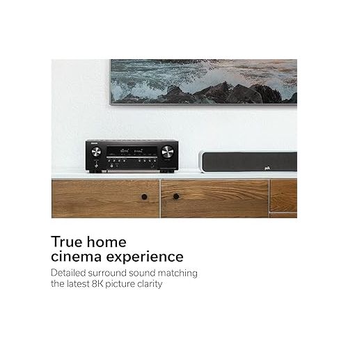  Denon AVR-S660H 5.2 Ch AVR - 75 W/Ch (2021 Model), Advanced 8K Upscaling, 3D Audio - Dolby TrueHD, DTS:HD Master & More, Wireless, Built-in HEOS, Alexa, Receiver