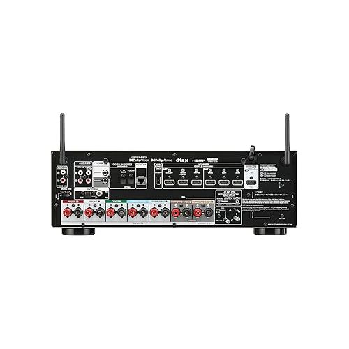  Denon AVR-X1800H 7.2 Channel AV Receiver - 80W/Channel, Wireless Streaming via Built-in HEOS, WiFi, & Bluetooth, Supports Dolby Vision, HDR10+, Dynamic HDR, and Home Automation Systems