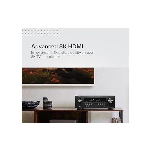  Denon AVR-S670H 5.2 Ch Home Theater Receiver (2023 Model) - 8K UHD HDMI Receiver (75W X 5), Streaming via Built-in HEOS, Bluetooth & Wi-Fi, Dolby TrueHD, Dolby Pro Logic II & DTS HD Surround Sound