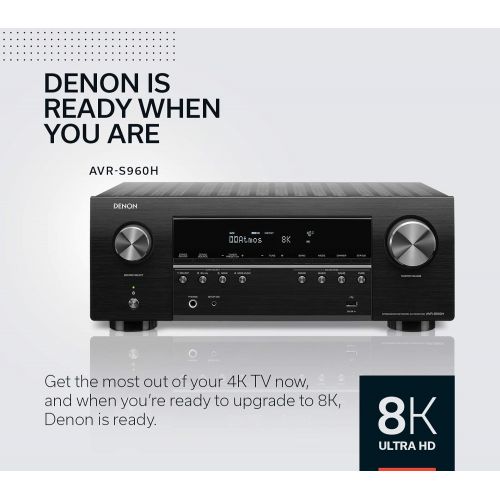  Denon AVR-S960H 8K Ultra HD 7.2 Channel (90Watt X 7) AV Receiver 2020 Model - Built for Gaming, Music Streaming, 3D Audio & Video, Alexa + HEOS, Black