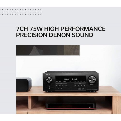  Denon AVR-S750H Receiver, 7.2 Channel (165W x 7) - 4K Ultra HD Home Theater (2019) Music Streaming New - eARC, 3D Dolby Surround Sound (Atmos, DTS/Virtual Height Elevation) Alexa +