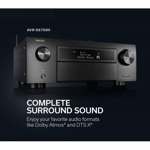  Denon AVR-X6700H 8K Ultra HD 11.2 Channel (140Watt X 11) AV Receiver 2020 Model - 3D Audio & Video with IMAX Enhanced, Built for Gaming, Music Streaming, Alexa + HEOS