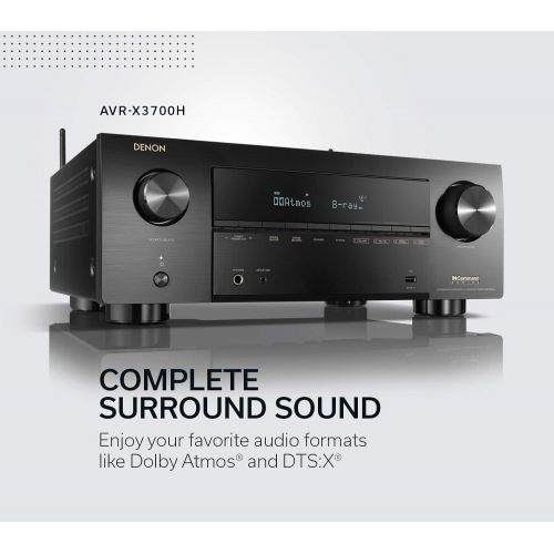  Denon AVR-X3700H 8K Ultra HD 9.2 Channel (105 Watt X 9) AV Receiver 2020 Model - 3D Audio & Video with IMAX Enhanced, Built for Gaming, Music Streaming, Alexa + HEOS