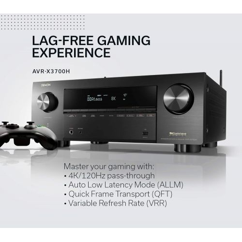  Denon AVR-X3700H 8K Ultra HD 9.2 Channel (105 Watt X 9) AV Receiver 2020 Model - 3D Audio & Video with IMAX Enhanced, Built for Gaming, Music Streaming, Alexa + HEOS