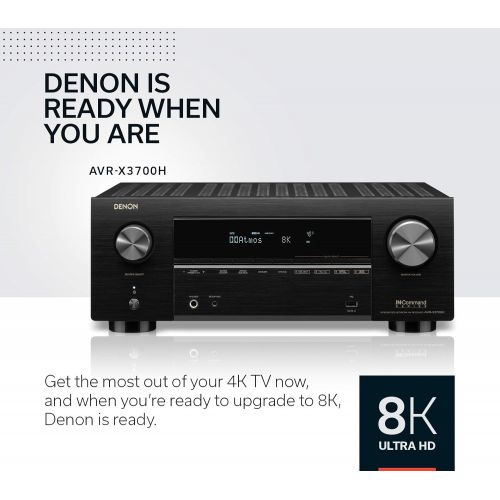  Denon AVR-X3700H 8K Ultra HD 9.2 Channel (105 Watt X 9) AV Receiver 2020 Model - 3D Audio & Video with IMAX Enhanced, Built for Gaming, Music Streaming, Alexa + HEOS