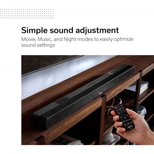  Denon DHT-S517 Sound Bar for TV with Wireless Subwoofer, 3D Surround Sound, Dolby Atmos, HDMI eARC Compatibility, Wireless Music Streaming via Bluetooth, Quick Setup, Wall-Mountabl