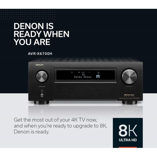  Denon AVR-X6700H 8K Ultra HD 11.2 Channel (140Watt X 11) AV Receiver 2020 Model - 3D Audio & Video with IMAX Enhanced, Built for Gaming, Music Streaming, Alexa + HEOS
