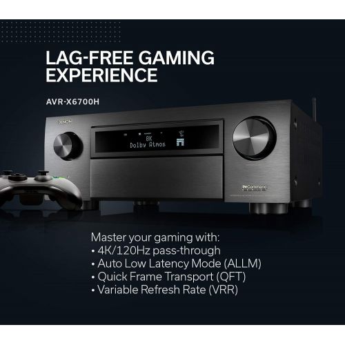  Denon AVR-X6700H 8K Ultra HD 11.2 Channel (140Watt X 11) AV Receiver 2020 Model - 3D Audio & Video with IMAX Enhanced, Built for Gaming, Music Streaming, Alexa + HEOS