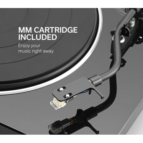  Visit the Denon Store Denon DP-400 Semi-Automatic Analog Turntable with Speed Auto Sensor | Specially Designed Curved Tonearm | Supports 33 1/3, 45, 78 RPM (Vintage) Speeds | Modern Looks, Superior Audi