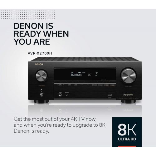 [아마존베스트]Denon AVR-X2700H 8K Ultra HD 7.2 Channel (95 Watt X 7) AV Receiver 2020 Model - Built for Gaming, Music Streaming, 3D Audio & Video, Alexa + HEOS