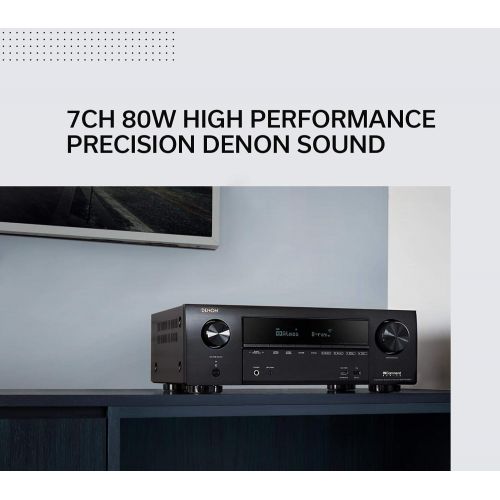  [아마존베스트]Denon AVR-X1600H 4K UHD AV Receiver | 2019 Model | 7.2 Channel, 80W Each | 3D Audio | New Dolby Atmos Height Virtualization | 6 HDMI Inputs and 1 Output with eARC Support | AirPlay