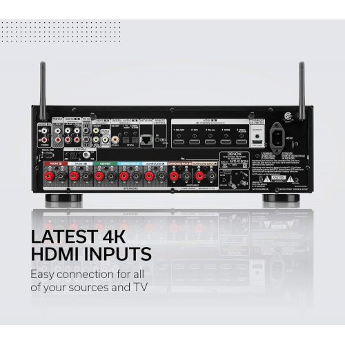  [아마존베스트]Denon AVR-X1600H 4K UHD AV Receiver | 2019 Model | 7.2 Channel, 80W Each | 3D Audio | New Dolby Atmos Height Virtualization | 6 HDMI Inputs and 1 Output with eARC Support | AirPlay