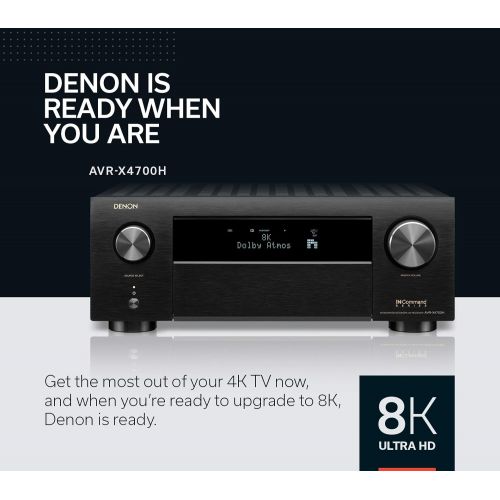  [아마존베스트]Denon AVR-X4700H 8K Ultra HD 9.2 Channel (125 Watt X 9) AV Receiver 2020 Model - 3D Audio & Video with IMAX Enhanced, Built for Gaming, Music Streaming, Alexa + HEOS