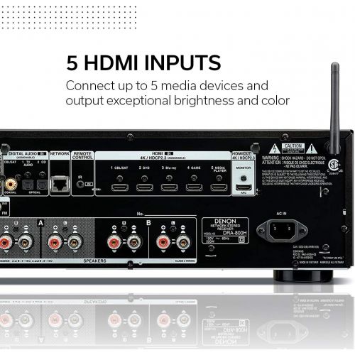  [아마존베스트]Denon DRA-800H 2-Channel Stereo Network Receiver for Home Theater | Hi-Fi Amplification | Connects to All Audio Sources | Latest HDCP 2.3 Processing with ARC Support | Compatible w