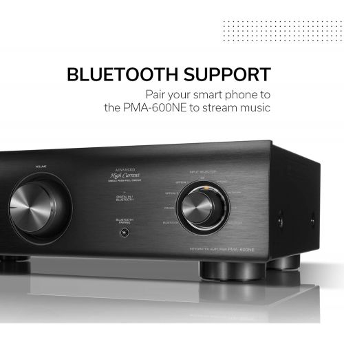  [아마존베스트]Denon PMA-600NE Stereo Integrated Amplifier | Bluetooth Connectivity | 70W x 2 Channels | Built-in DAC and Phono Pre-Amp | Analog Mode | Advanced Ultra High Current Power