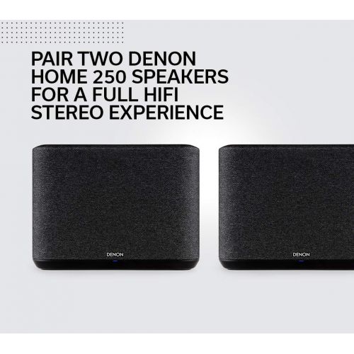  Denon Home 250 Wireless Speaker (2020 Model) HEOS Built-in, Alexa Built-in, AirPlay 2, and Bluetooth Compact Design Black