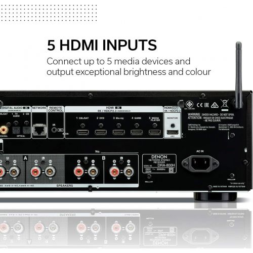  Denon DRA 800H Stereo Network Receiver (2 x 145 W, UKW/DAB+,WLAN, HDMI, Phono Input)