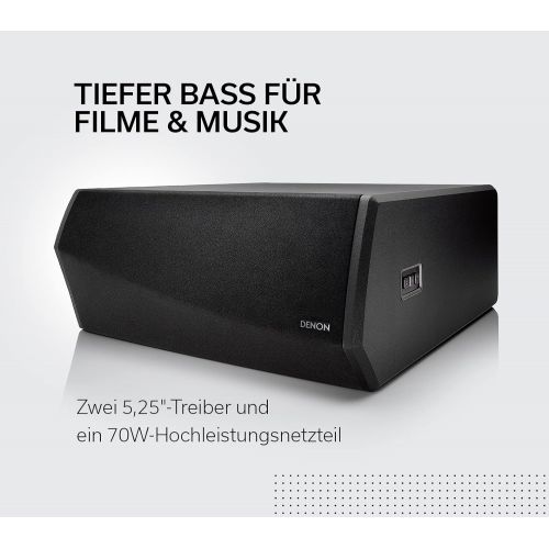  Denon DSW 1H Wireless Subwoofer (WLAN, HEOS, 2x 5.25 Inch Drivers, Class D Amplification, App Control)