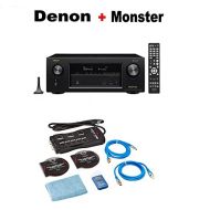 Denon AVR-X2400H 7.2 Channel Full 4K Ultra HD AV Receiver with Wi-Fi, Dolby Atmos, DTS:X, and HEOS + Monster Home Theater Accessory Bundle