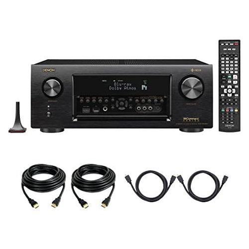  Denon AVR-X4400H Dolby Atmos 9.2 Network Bluetooth WiFi AirPlay 4K Ultra HD In-Command AV Receiver with HEOS Technology with 4 HDMI Cables