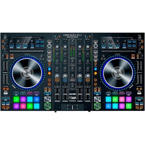  Denon},description:MC7000 is a professional DJ controller with 4-channel Serato DJ capability and dual USB connections. These two USB audio interfaces enable two DJs to play togeth