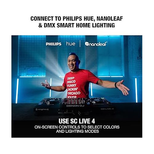  Denon DJ SC LIVE 4 - Standalone DJ Controller, 4-Channel Mixer, Amazon Music Unlimited Streaming, Wi-Fi, Speakers, Serato DJ & Virtual DJ Compatible