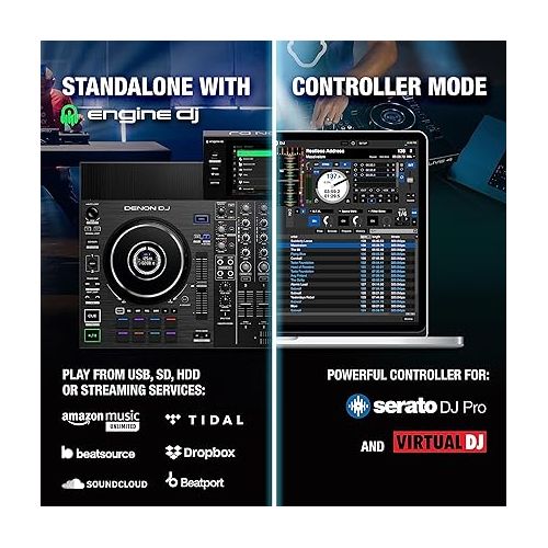  Denon DJ SC LIVE 4 - Standalone DJ Controller, 4-Channel Mixer, Amazon Music Unlimited Streaming, Wi-Fi, Speakers, Serato DJ & Virtual DJ Compatible