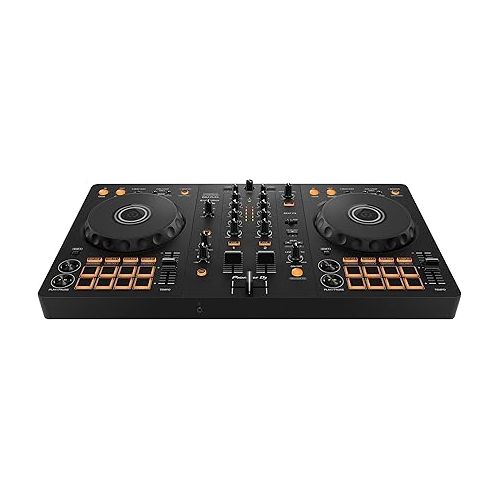  Denon DJ PRIME GO - Portable DJ Controller and Mixer with 2 Decks, WIFI Streaming & Pioneer DJ DDJ-FLX4 2-deck Rekordbox and Serato DJ Controller - Graphite