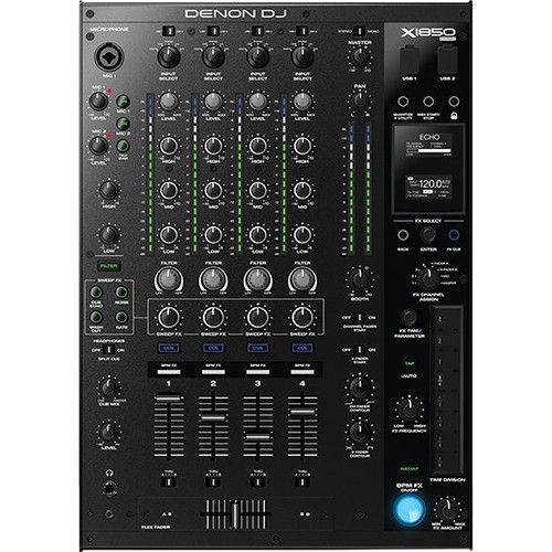  Denon DJ X1850 PRIME Professional 4-Channel DJ Club Mixer with Smart Hub