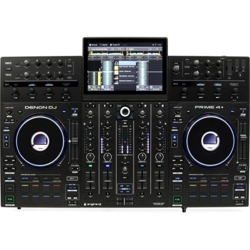  Denon DJ Prime 4+ 4-deck Standalone DJ System with Odyssey Glide Style Case - Black