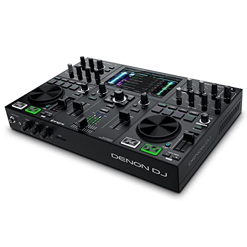  Denon DJ PRIME GO  Portable DJ Set / Smart DJ Console with 2 Decks, WIFI Streaming, 7-Inch HD Touchscreen and Rechargeable Battery