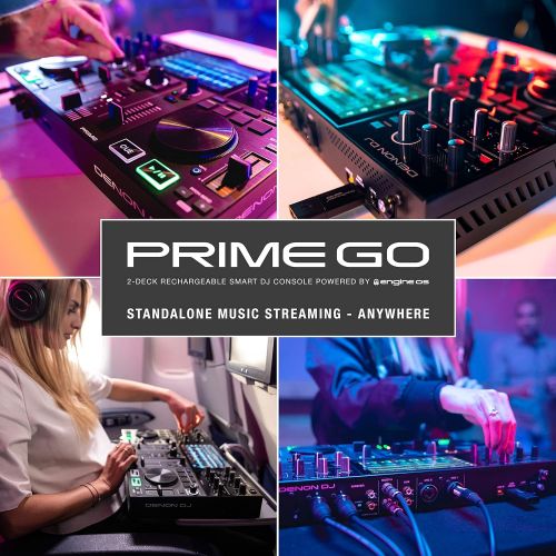  Denon DJ PRIME GO  Portable DJ Set / Smart DJ Console with 2 Decks, WIFI Streaming, 7-Inch HD Touchscreen and Rechargeable Battery