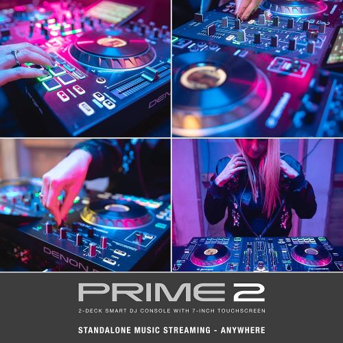 [아마존베스트]Denon DJ PRIME 2  Standalone Smart DJ Console with 2 Decks, WIFI Streaming, Touch Capacitive Jog Wheels and 7-Inch HD Touchscreen