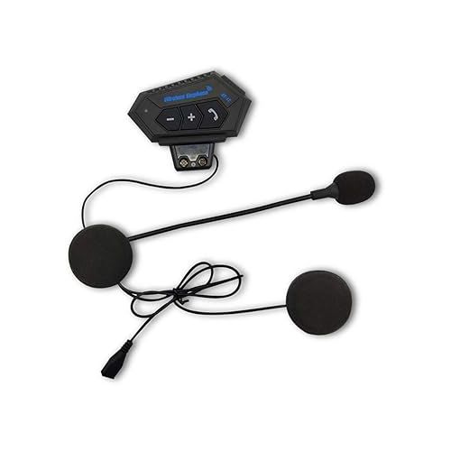  Helmet Bluetooth Headset, BT-12 Motorcycle Helmet Intercom, Helmet Communication System Supports Handsfree, Stereo Music