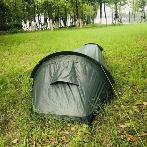  Denpetec Ultralight Bivvy Bag Tent,with Wind Rope&Tent Pegs & Outer Bag,Compact Single Person Waterproof Ventilated Tent for Camping, Outdoor Survival