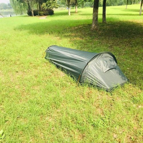  Denpetec Ultralight Bivvy Bag Tent,with Wind Rope&Tent Pegs & Outer Bag,Compact Single Person Waterproof Ventilated Tent for Camping, Outdoor Survival