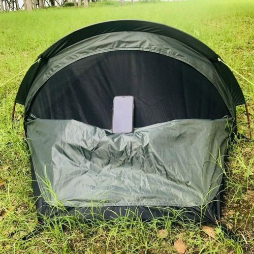  Denpetec Ultralight Bivvy Bag Tent,with Wind Rope&Tent Pegs & Outer Bag,Compact Single Person Waterproof Ventilated Tent for Camping, Outdoor Survival