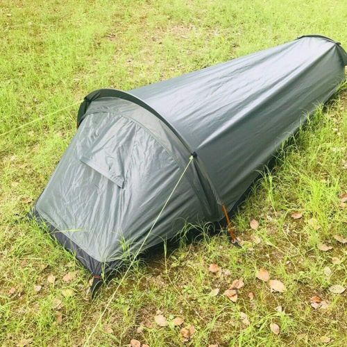  Denpetec Ultralight Bivvy Bag Tent,with Wind Rope&Tent Pegs & Outer Bag,Compact Single Person Waterproof Ventilated Tent for Camping, Outdoor Survival