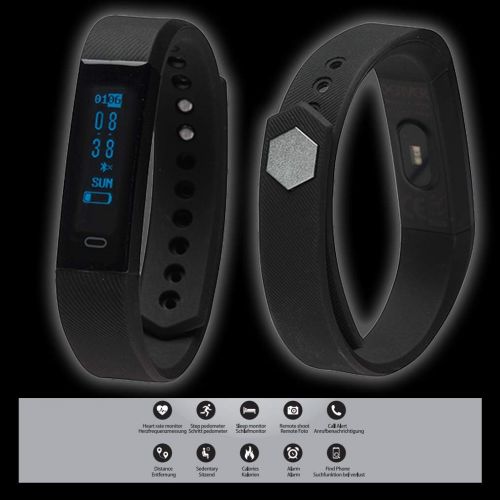  Denver Electronics Unisex Erwachsene BFH-15 Fitnesstracker, Schwarz, Einheitsgroesse