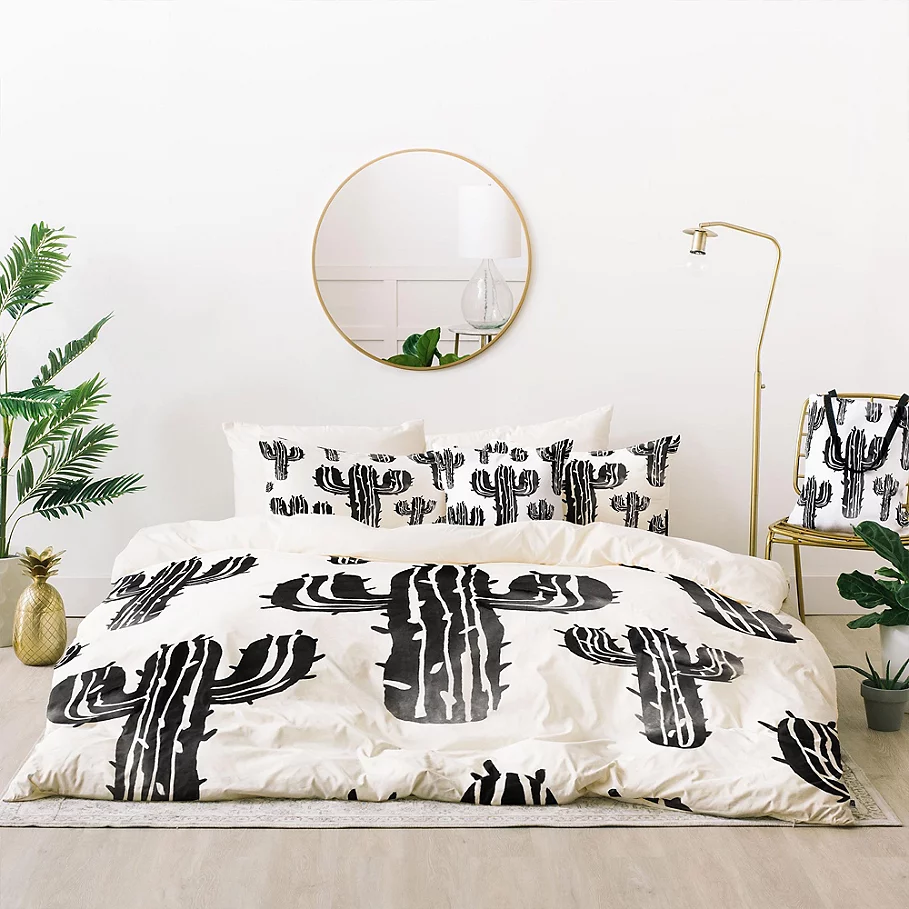  Deny Designs Susanne Kasielke Cactus Party Desert Matcha Duvet Cover Set