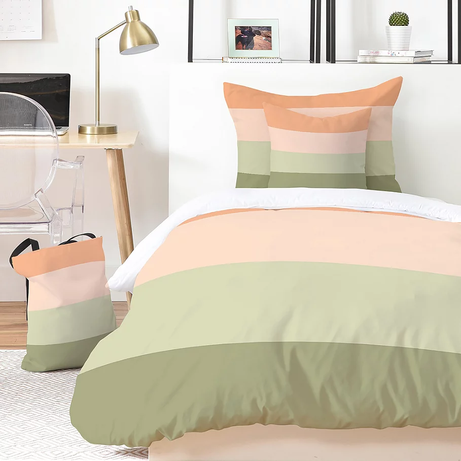 Deny Designs Shannon Clark Spring Stripes Duvet Cover Set