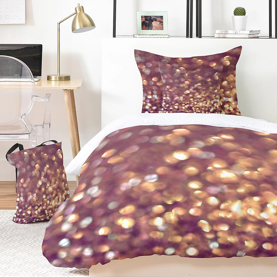  Deny Designs Lisa Argyropolous Mingle Duvet Cover Set in GoldPurple